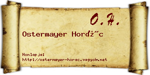 Ostermayer Horác névjegykártya